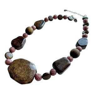 Chunky earth-tone stone necklace